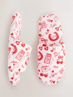 Roze/rood - Heart Plush Slider Slippers*Next