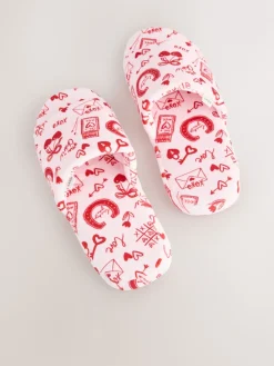 Roze/rood - Heart Plush Slider Slippers*Next