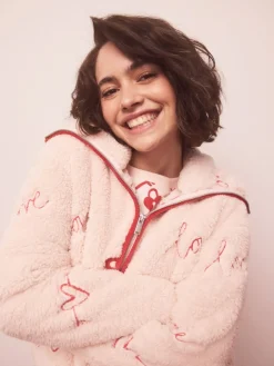 Roze/rood met hart - Borg Full Zip Fleece*Next Discount