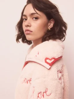 Roze/rood met hart - Borg Full Zip Fleece*Next Discount