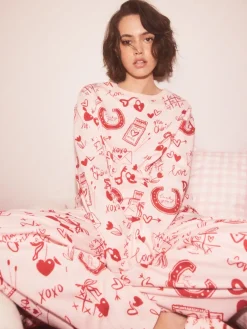 - Geribbelde pyjama met lange mouwen*Next Online