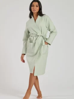 Salie - 100% katoenen gewafelde kamerjas*Loungeable Outlet