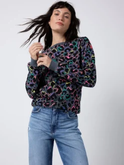 Classic Sweatshirt with Leopard & Lightning Bolt*SCAMP & DUDE Clearance