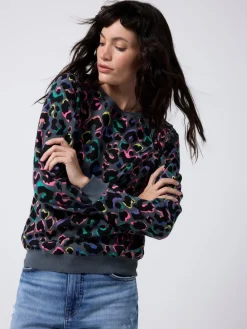 Classic Sweatshirt with Leopard & Lightning Bolt*SCAMP & DUDE Clearance