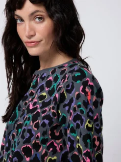 Classic Sweatshirt with Leopard & Lightning Bolt*SCAMP & DUDE Clearance