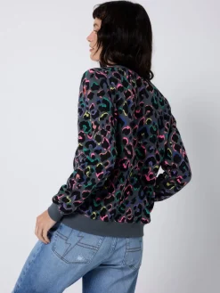 Classic Sweatshirt with Leopard & Lightning Bolt*SCAMP & DUDE Clearance