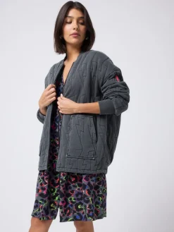 Quilted Bolt Bomber Jacket Light Washed*SCAMP & DUDE