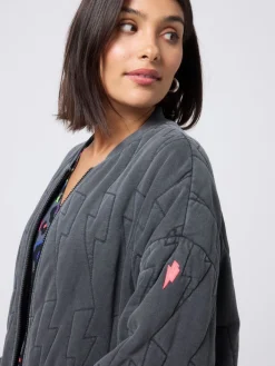 Quilted Bolt Bomber Jacket Light Washed*SCAMP & DUDE