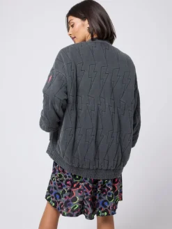 Quilted Bolt Bomber Jacket Light Washed*SCAMP & DUDE