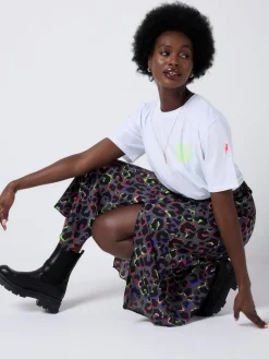 Split Front Skirt with Leopard & Lightning Bolt*SCAMP & DUDE Discount