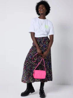 Split Front Skirt with Leopard & Lightning Bolt*SCAMP & DUDE Discount