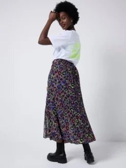 Split Front Skirt with Leopard & Lightning Bolt*SCAMP & DUDE Discount