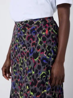 Split Front Skirt with Leopard & Lightning Bolt*SCAMP & DUDE Discount