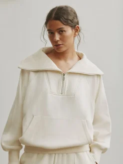 Half Zip Collar Sweatshirt*self. Hot