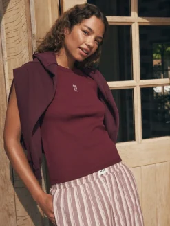 Ribbed Vest Top and Long Leg Pyjamas Set*self. Online