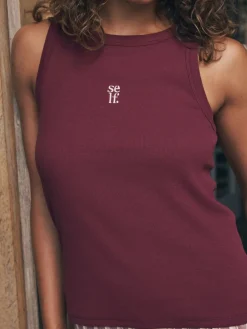 Ribbed Vest Top and Long Leg Pyjamas Set*self. Online