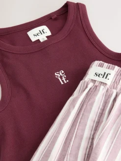 Ribbed Vest Top and Long Leg Pyjamas Set*self. Online