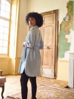 Denim Maternity & Nursing Chambray Shirt Dress*Seraphine Outlet
