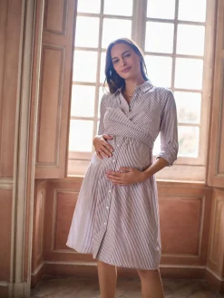 Maternity & Nursing Midi Wrap Shirt Dress*Seraphine Online