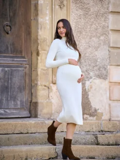 Maternity Premium Rib Knit and Nursing Dress*Seraphine