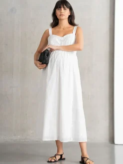 Maternity V-Neck 100% Cotton White Dress*Seraphine Hot