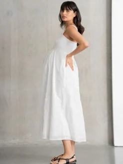 Maternity V-Neck 100% Cotton White Dress*Seraphine Hot