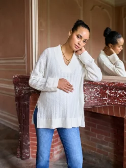 Maternity Wool Blend Pointelle Jumper*Seraphine Online