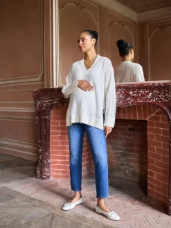 Maternity Wool Blend Pointelle Jumper*Seraphine Online