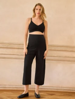 Overbump Maternity Cropped Ponte Wide Leg Trousers*Seraphine Outlet