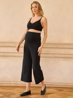 Overbump Maternity Cropped Ponte Wide Leg Trousers*Seraphine Outlet