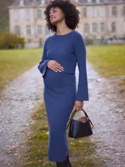 Ribbed Knitted Maternity and Nursing Midi Dress*Seraphine Hot