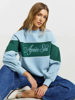 Apres Ski Slogan High Neck Sweatshirt*Simply Be Online