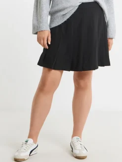 Black Pleated Mini Skirt*Simply Be Clearance