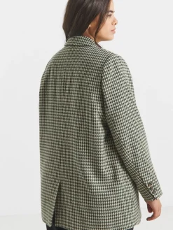 blazer met pied-de-poule en enkele rij knopen*Simply Be Clearance