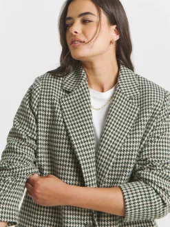 blazer met pied-de-poule en enkele rij knopen*Simply Be Clearance