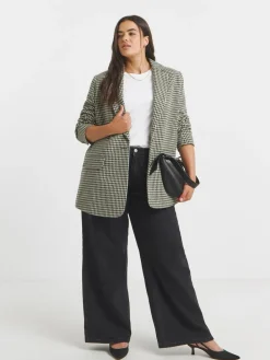blazer met pied-de-poule en enkele rij knopen*Simply Be Clearance