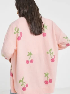 Cherry Print Boyfriend Cardigan*Simply Be Outlet