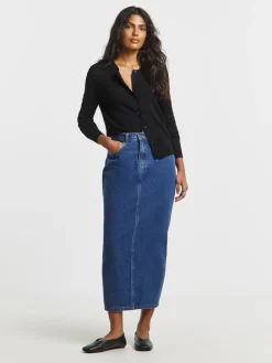 Mid Wash Maxi Skirt*Simply Be