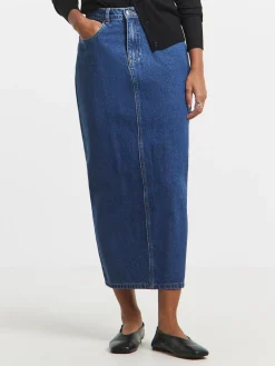 Mid Wash Maxi Skirt*Simply Be