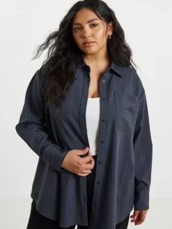 Oversized Pinstripe Shirt*Simply Be Best
