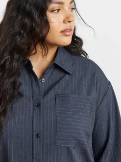 Oversized Pinstripe Shirt*Simply Be Best