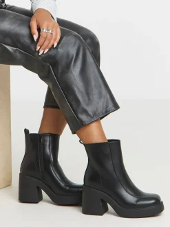 Platform Square Toe Ankle Boots*Simply Be Hot