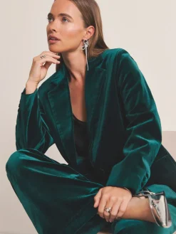 Velvet Single Breasted Blazer*Simply Be Online