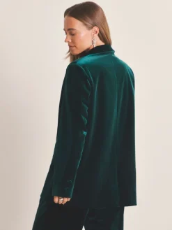 Velvet Single Breasted Blazer*Simply Be Online