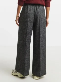 Wool Look Textured Wide Leg Tailored Trousers*Simply Be Hot