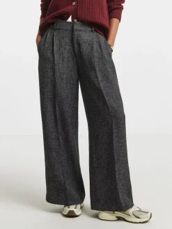 Wool Look Textured Wide Leg Tailored Trousers*Simply Be Hot