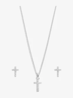 925 Cubic Zirconia kruis set met geschenkverpakking*Simply Silver Hot