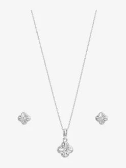 Polished Diamond Cut Clover Set Gift Box*Simply Silver Hot