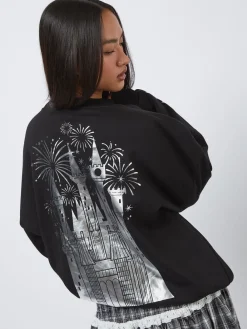 Disney Silver Foil Castle Sweatshirt*Skinnydip Sale