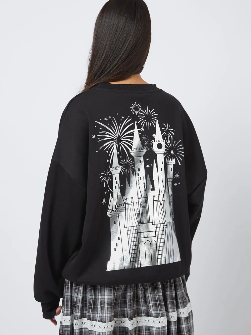 Disney Silver Foil Castle Sweatshirt*Skinnydip Sale